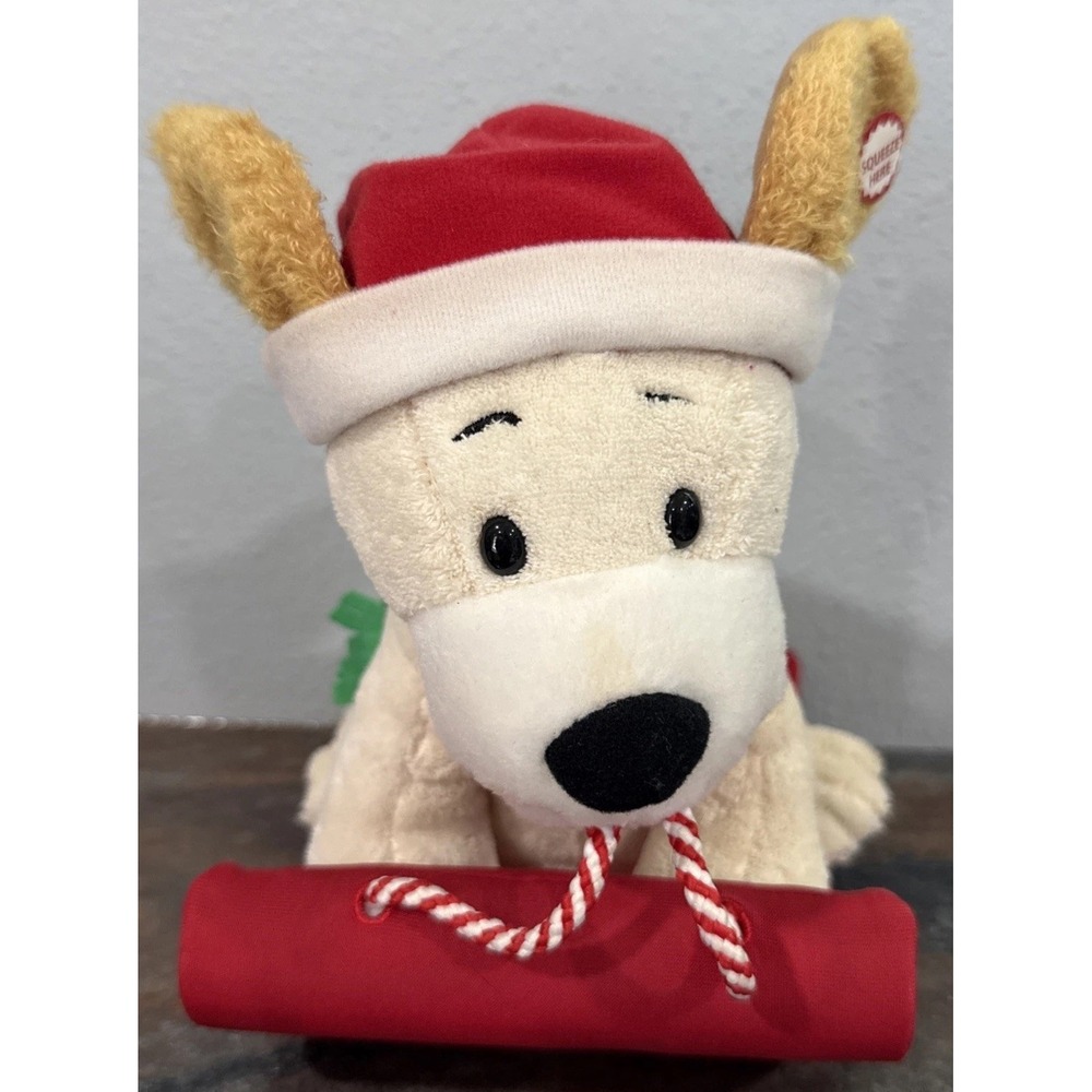 Hallmark Jingle Pals Plush Dog Animated Christmas Toy Squeezable Musical EUC